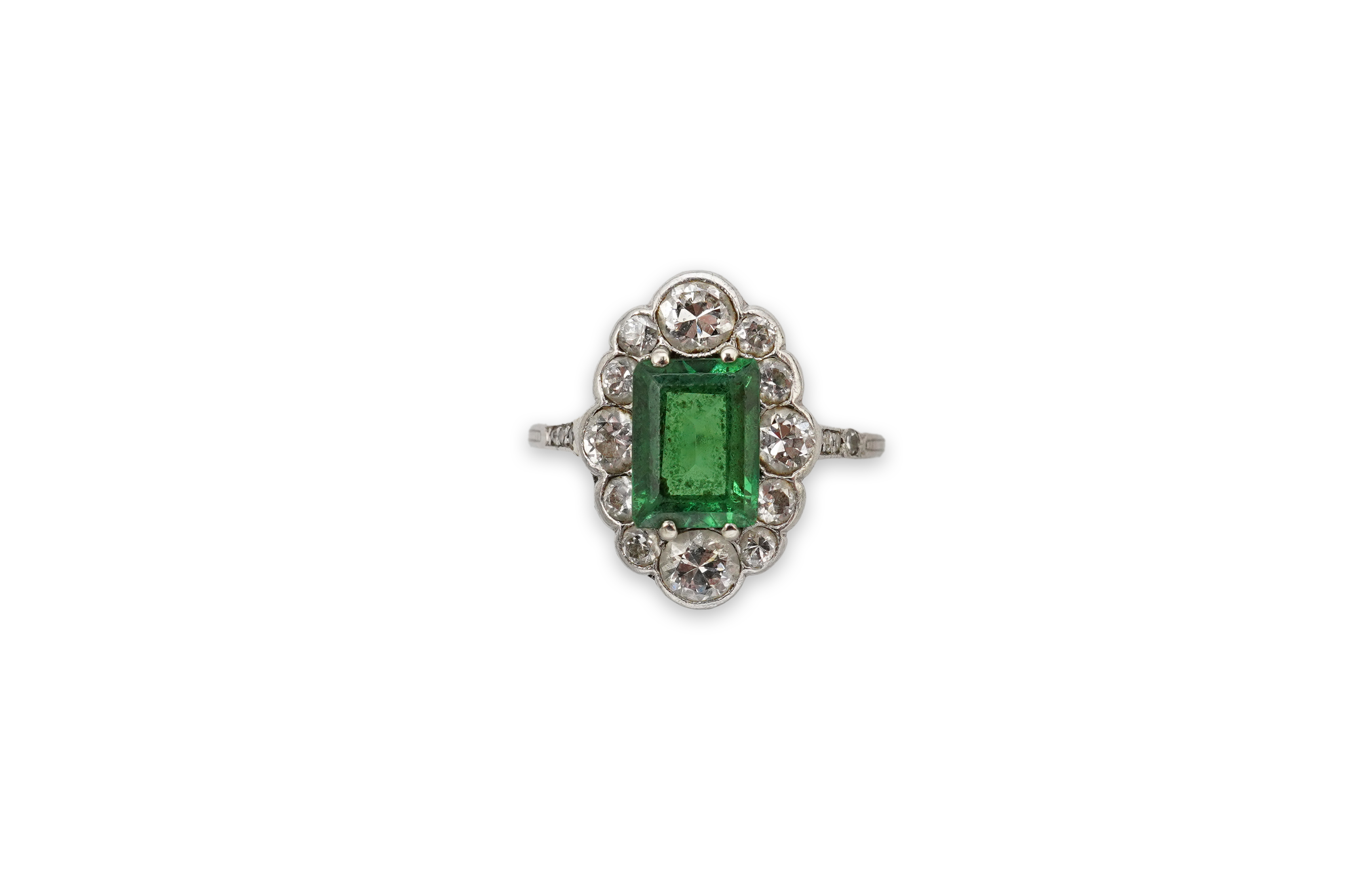 An Art Deco doublet stone and diamond ring, 1920s and later